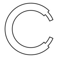 rep linje tross kabel- elektrisk cirkel form för bil kontur översikt linje ikon svart Färg vektor illustration bild tunn platt stil