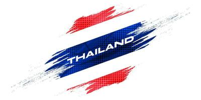 Thailand Flagge mit Bürste Farbe Stil und Halbton Wirkung. National Thailand Flagge vektor