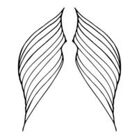 Flügel von abstrakt Verdrehen gestalten im schwarz Silhouette vektor