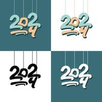 2024 Typografie Logo Design Konzept. Vektor Urlaub Illustration mit 2024 Logo Text Design