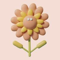 ai genererad vektor blomma ClipArt klistermärke. 3d blomma vektor isolerat på vit bakgrund