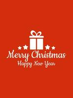 Postkarte mit Text glücklich Neu Jahr und fröhlich Weihnachten mit Weihnachten Dekorationen und Typografie Design. vektor