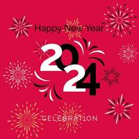 glücklich Urlaub Neu Jahr Karte 2024 festlich Feier Hintergrund vektor
