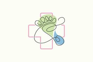Fuß Logo Design Gesundheit Illustration Frau Pediküre Salon und Klinik Prämie Vektor
