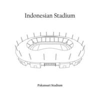 grafisk design av de pakansari stadion, bogor stad, persikabo 1973 Hem team. internationell fotboll stadion i indonesiska. vektor