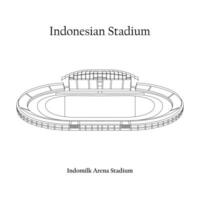 grafisk design av de indomilk arena stadion, tangerang stad, persita tangerang Hem team. internationell fotboll stadion i indonesiska. vektor