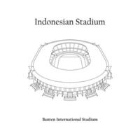 Grafik Design von das banten International Stadion, Serang Stadt, Nusantara vereinigt fc Zuhause Team. International Fußball Stadion im indonesisch. vektor