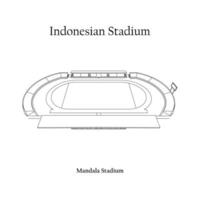 grafisk design av de mandala stadion, jayapura stad, persipura jayapura Hem team. internationell fotboll stadion i indonesiska. vektor