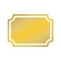 Jahrgang Etikette Rahmen Symbol Vektor Illustration Design Grafik eben Stil Gelb Farbe.