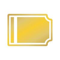 Coupon leer Fahrkarte Symbol. golden Gradient Design. Vektor Illustration.