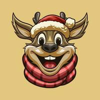 Hirsch Weihnachten Maskottchen großartig Illustration zum Ihre branding Geschäft vektor