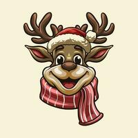 Hirsch Weihnachten Maskottchen großartig Illustration zum Ihre branding Geschäft vektor