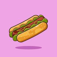 heiß Hund Vektor Symbol Illustration. Müll Essen Symbol Konzept Rosa Sanft isoliert. eben Karikatur Stil geeignet zum Netz Landung Buchseite, Banner, Flyer, Aufkleber, Karte, Hintergrund