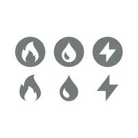 gas, vatten och elektricitet verktyg vektor ikon uppsättning. offentlig verktyg service symboler.