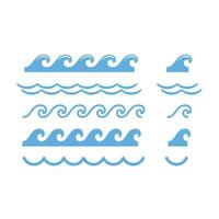 hav eller hav vågor tecknad serie stil ikon. sömlös Vinka linje vektor. vektor