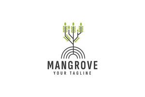 mangrove träd logotyp vektor ikon illustration