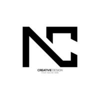 Brief nc einfach Linie Kunst kreativ Monogramm eben Logo Design Konzept vektor
