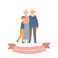 morföräldrar med barnbarn. glad morförälders dag gratulationskort vektor