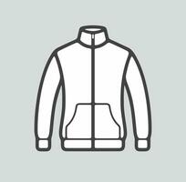 Damen Sport Jacke Linie Symbol auf ein Hintergrund. Vektor Illustration.