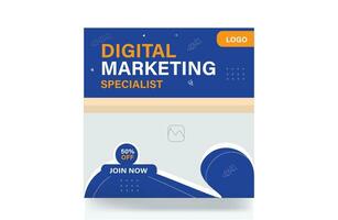 Digital Marketing Banner Geschäft Agentur Sozial Medien Post Hintergrund Vorlage vektor