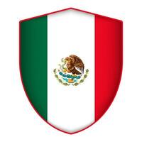 mexico flagga i skydda form. vektor illustration.