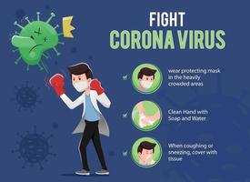 infographics illustration kampen mot corona -virus vektor