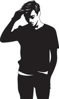 ein Stress Mann Vektor Silhouette Illustration 6