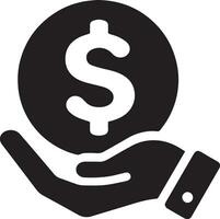 Geld Symbol auf das Hand Vektor Silhouette Illustration 8