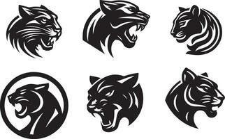panter logotyp ikon vektor illustration svart Färg vit bakgrund 4