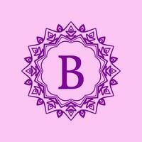 brev b mandala elegant cirkulär gräns första vektor logotyp design