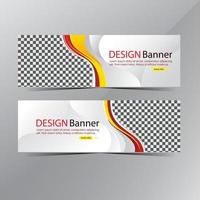modern vit och röd webbmall banner, kampanj försäljningsrabatt vektor