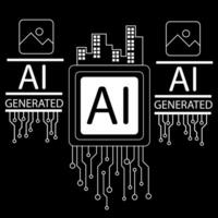 hud ai med krets styrelse skapa ai generativ bild begrepp vektor begrepp för framtida teknologi element bakgrund företag skärm