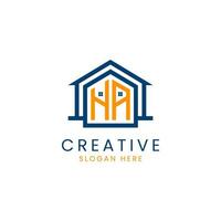 Alphabet Briefe Ha Zuhause Logo zum echt Nachlass Geschäft vektor