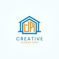 Alphabet Briefe ähm Zuhause Logo zum echt Nachlass Geschäft vektor