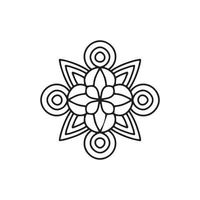 Boho-Blumen-Mandala-Symbol, Umriss-Stil vektor
