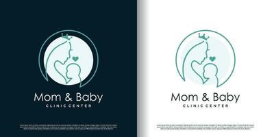 Mama-Baby-Logo-Design-Vektor mit kreativem Konzept vektor