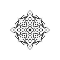 Blumen-Mandala-Symbol, Umriss-Stil vektor