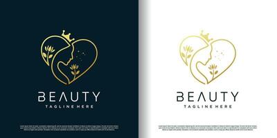natur skönhet logotyp design med unik stil premie vektor