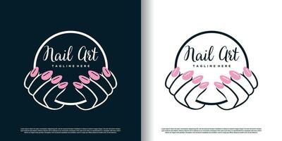 Nagel-Logo-Design-Vorlage mit kreativem Premium-Vektor im abstrakten Stil vektor