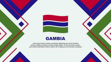 Gambia Flagge abstrakt Hintergrund Design Vorlage. Gambia Unabhängigkeit Tag Banner Hintergrund Vektor Illustration. Gambia Illustration