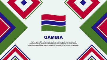 Gambia Flagge abstrakt Hintergrund Design Vorlage. Gambia Unabhängigkeit Tag Banner Hintergrund Vektor Illustration. Gambia Unabhängigkeit Tag