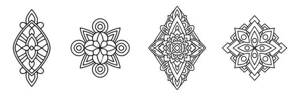 tribal mandala set ikon, dispositionsformat vektor