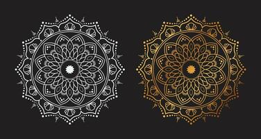 golden Weiß Luxus Mandalas, Mandala zum Henna, mehndi, Tätowierung, dekorativ ethnisch Zier Elemente, orientalisch Muster vektor
