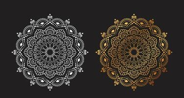 gyllene vit lyx mandalas, mandala för henna, mehndi, tatuering, dekorativ etnisk dekorativ element, orientalisk mönster vektor
