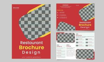 restaurang meny och bifold broschyr design för mat fri vektor