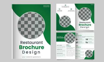 Restaurant Speisekarte und Bifold Broschüre Design zum Essen kostenlos Vektor