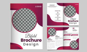 företags- bifold broschyr mall design fri vektor