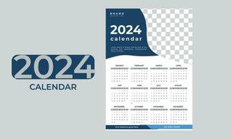 abstrakt 2024 Mauer Kalender Design oder Büro Kalender zum Geschäft und korporativ oder Geschäft Schreibtisch Kalender Layout. kostenlos Vektor