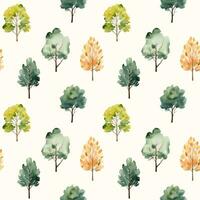 süß Aquarell Bäume nahtlos Muster. Bäume Blumen- Hintergrund. modisch Scandi Vektor Hintergrund