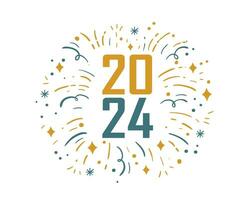 2024 Neu Jahr Urlaub abstrakt Grafik Grün und braun Design Vektor Logo Symbol Illustration